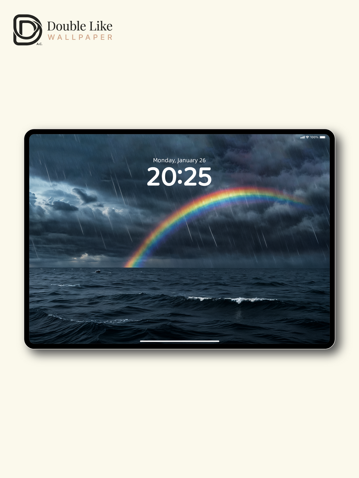 Ocean Storm Vivid Rainbow Rain Sea Aesthetic Wallpaper Pack [#ZMY152]