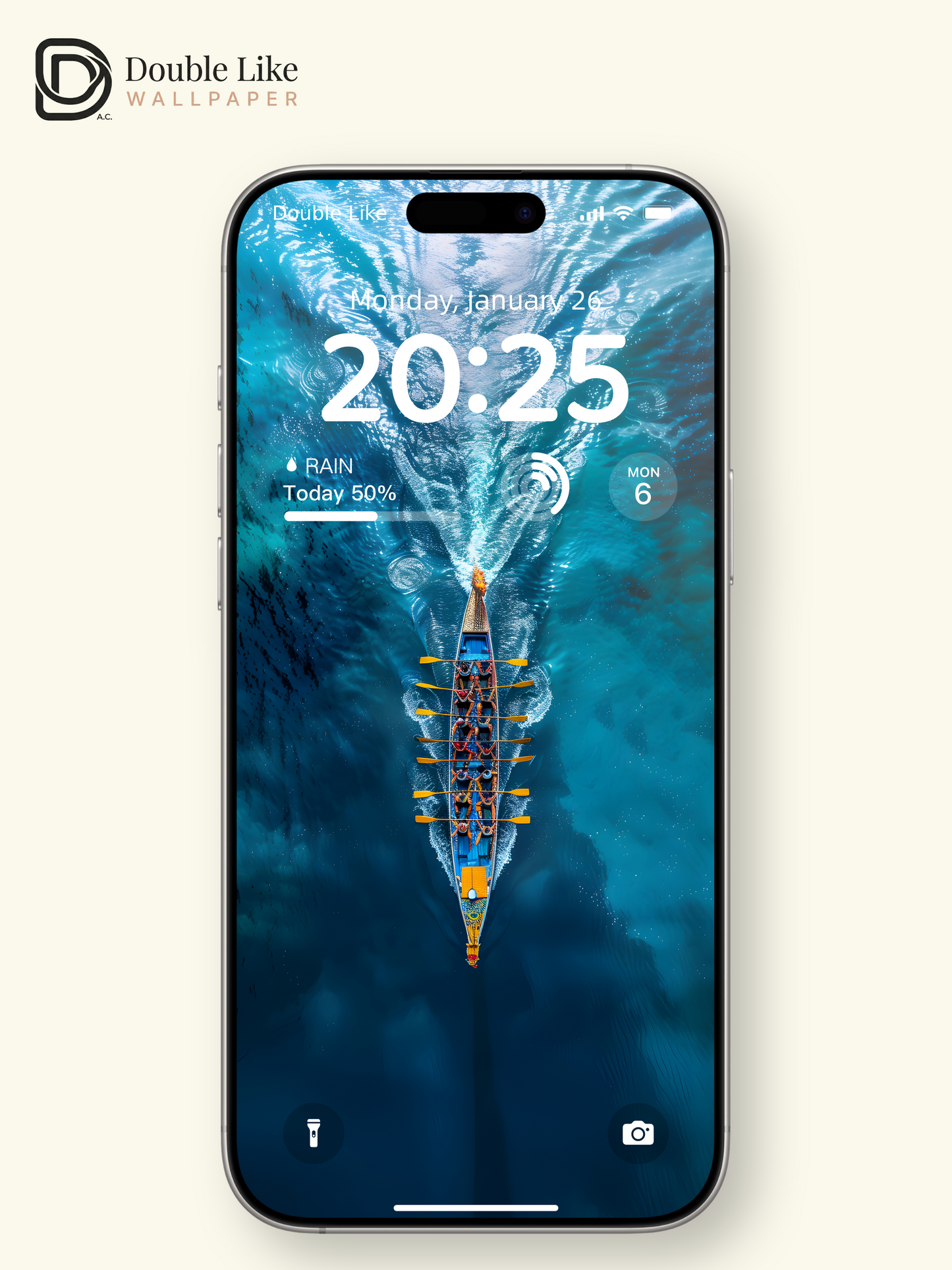 Inspirational Dragon Boat Blue Ocean Aerial Lock Screen Wallpaper Pack [#ZJYX0181]