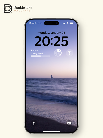 Purple Dusk Lonely Sailboat Beach Calming Landscape Wallpaper Pack [#LFHL30503]