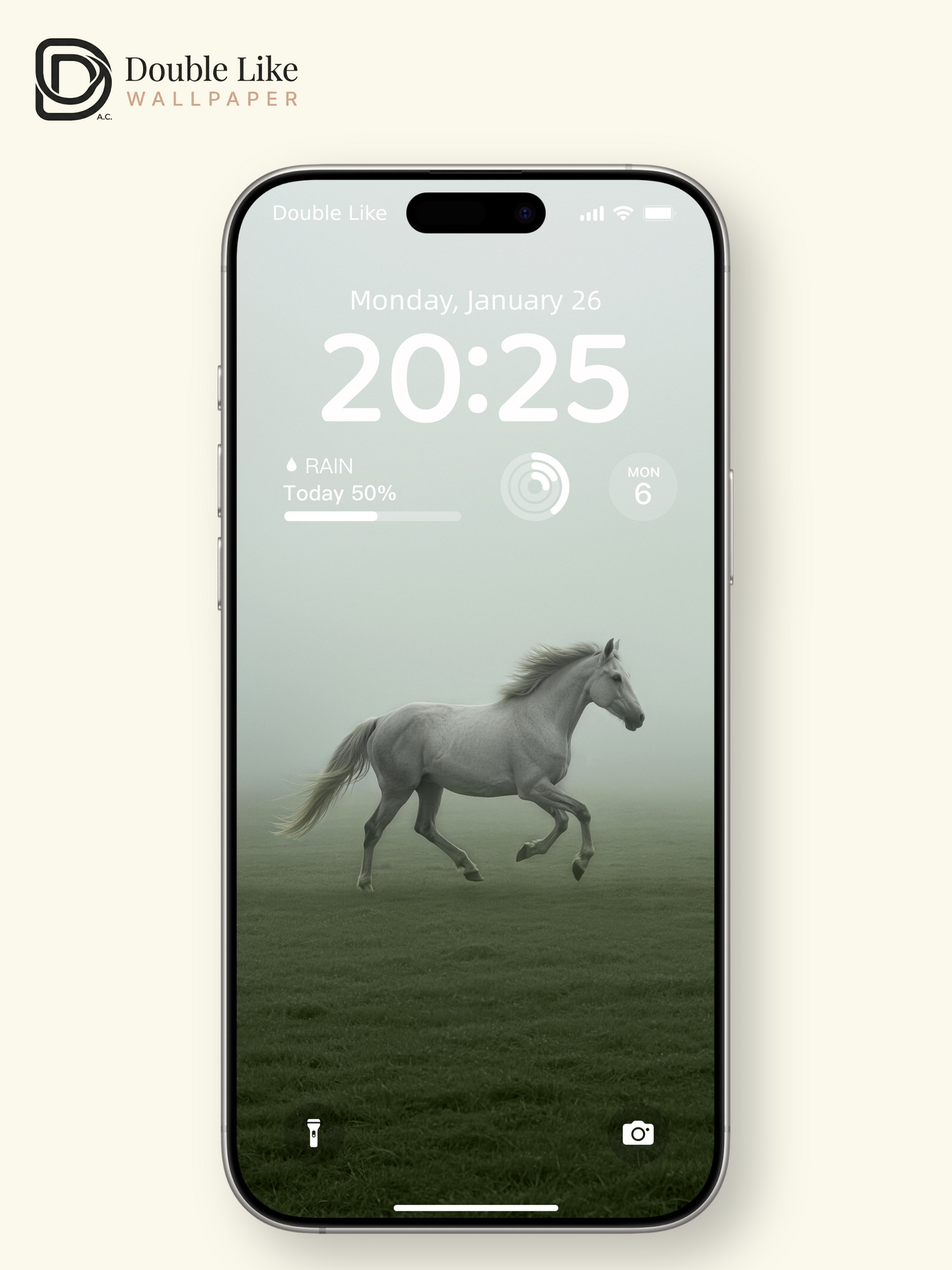 Mystic White Horse in Fog Aesthetic Nature Wallpaper Pack [#LFHL30601]