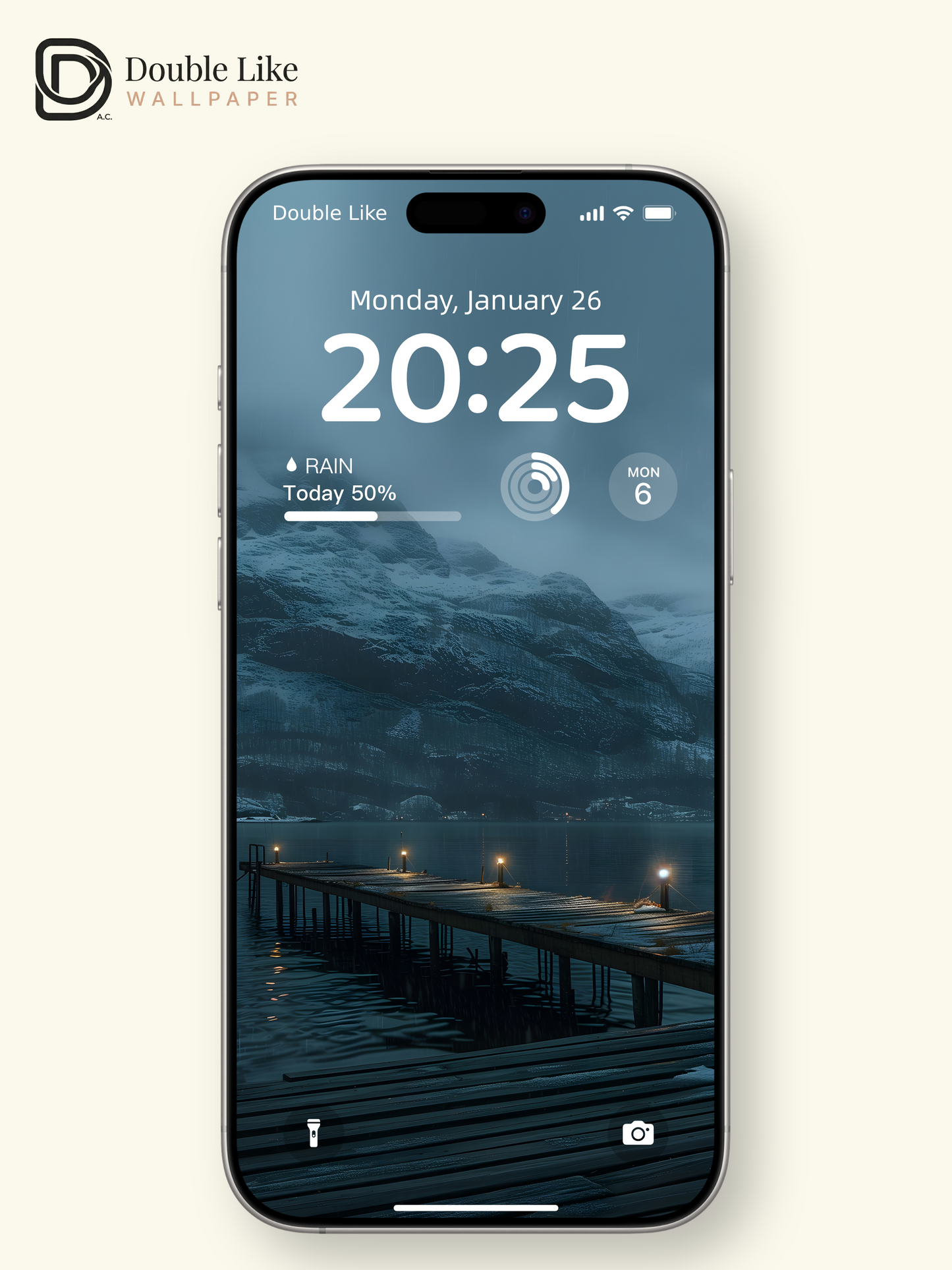 Snowy Mountain Lake Night Calm Nature Wallpaper [#ZJYX0175]