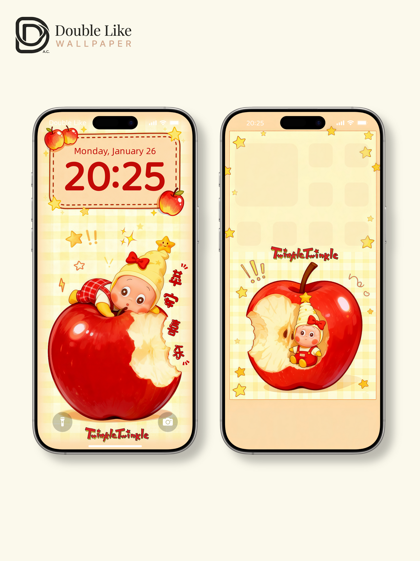 Starlight Buddy Apple Sweetheart| Cute Phone Wallpaper [#JJ256]