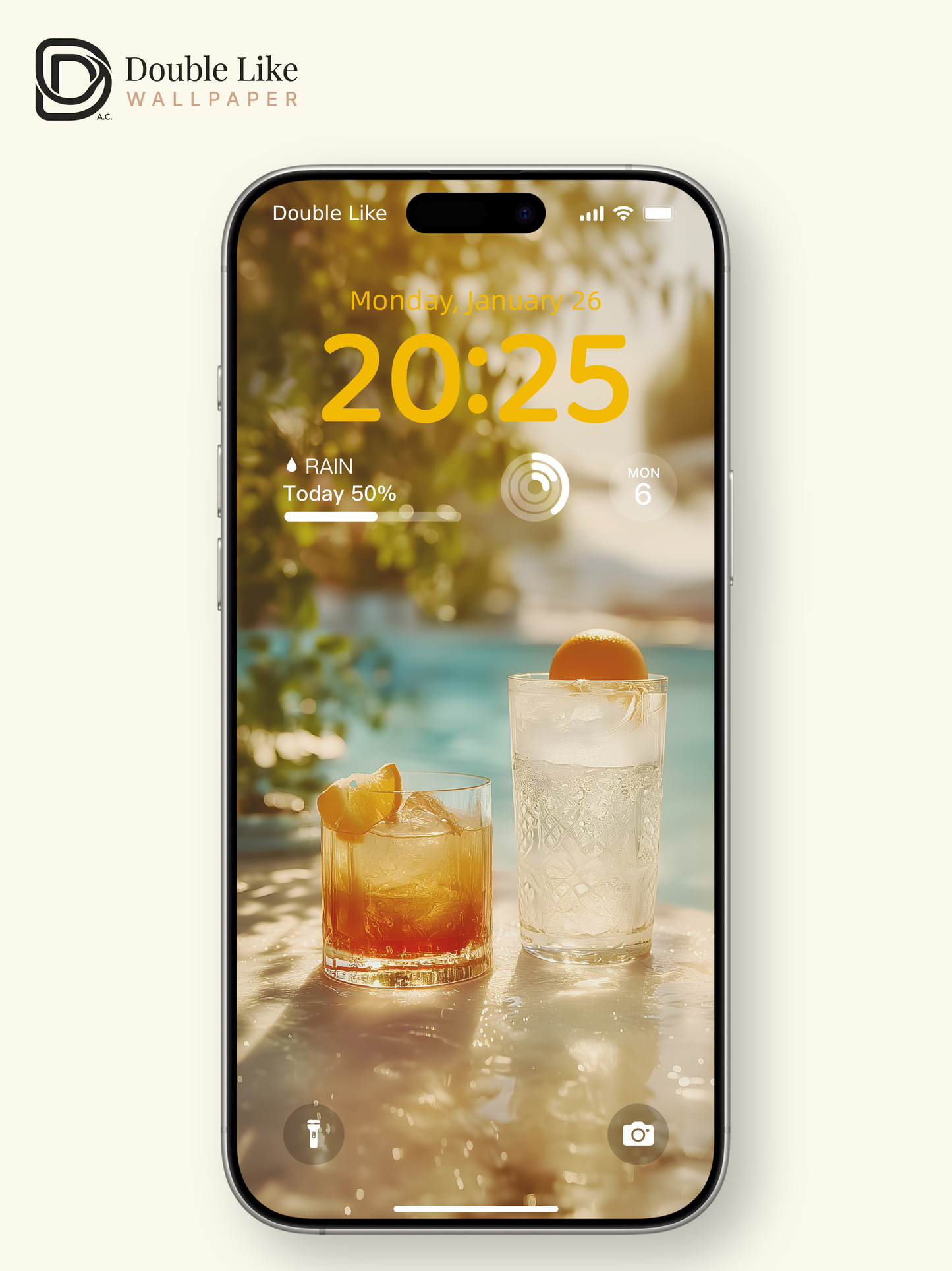 Refreshing Poolside Iced Drinks Relaxing Summer Lock Screen Wallpaper Pack [#ZJYX0503]