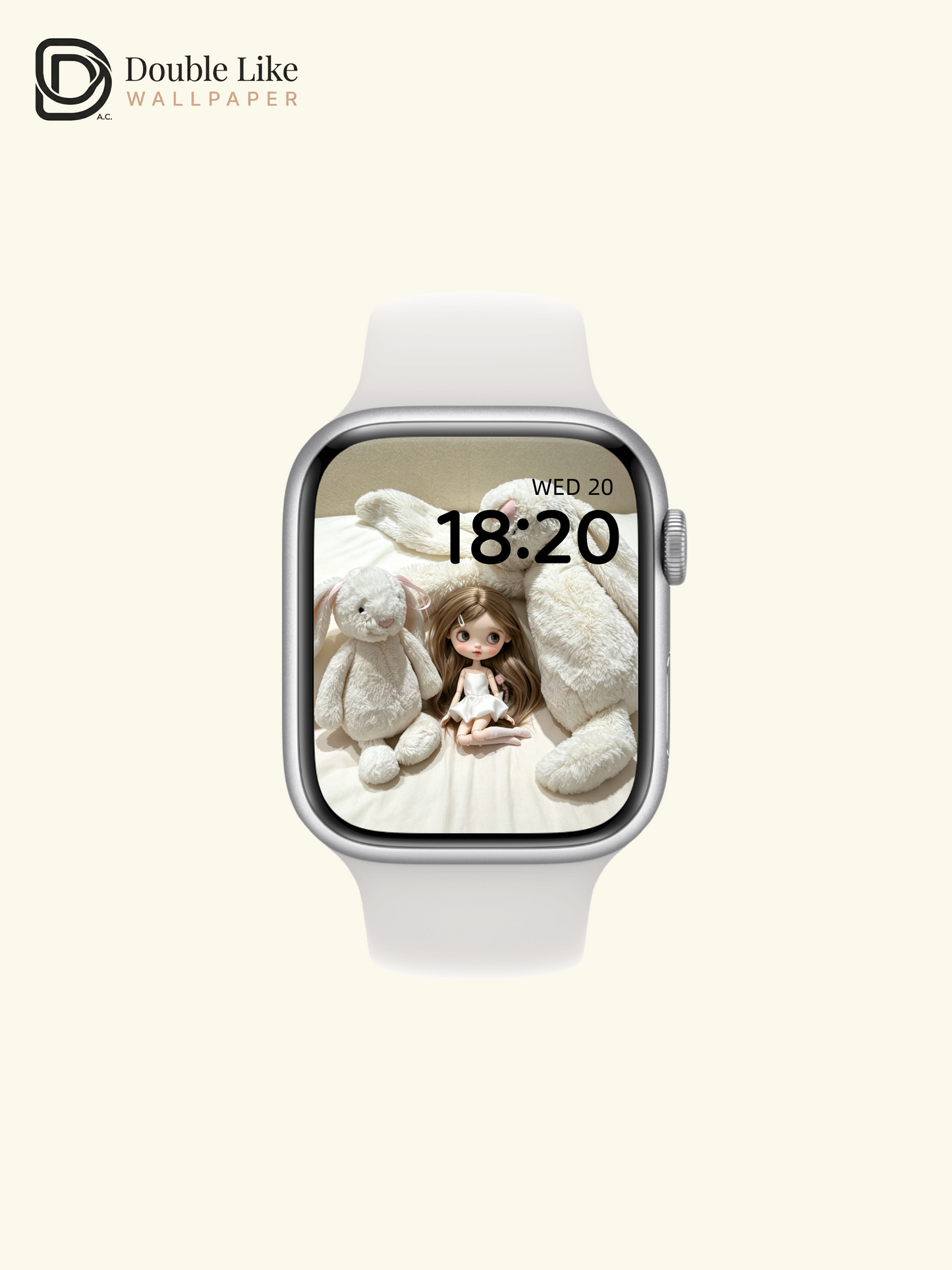 Calm Bedroom Blythe Doll White Dress Fluffy Rabbit Healing Aesthetic Wallpaper [#HWWs015]