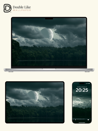 Cinematic Mystic Moon and Dark Forest Multi Device Landscape Wallpaper Pack [#LFHL1066]