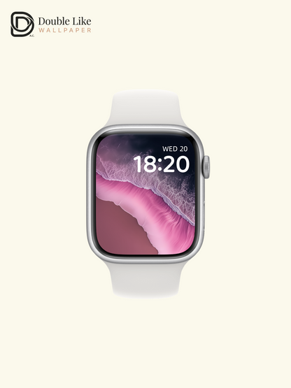 Pink Dreamy Ocean Waves Minimalist Aesthetic Landscape Wallpaper Pack [#ZMY534]