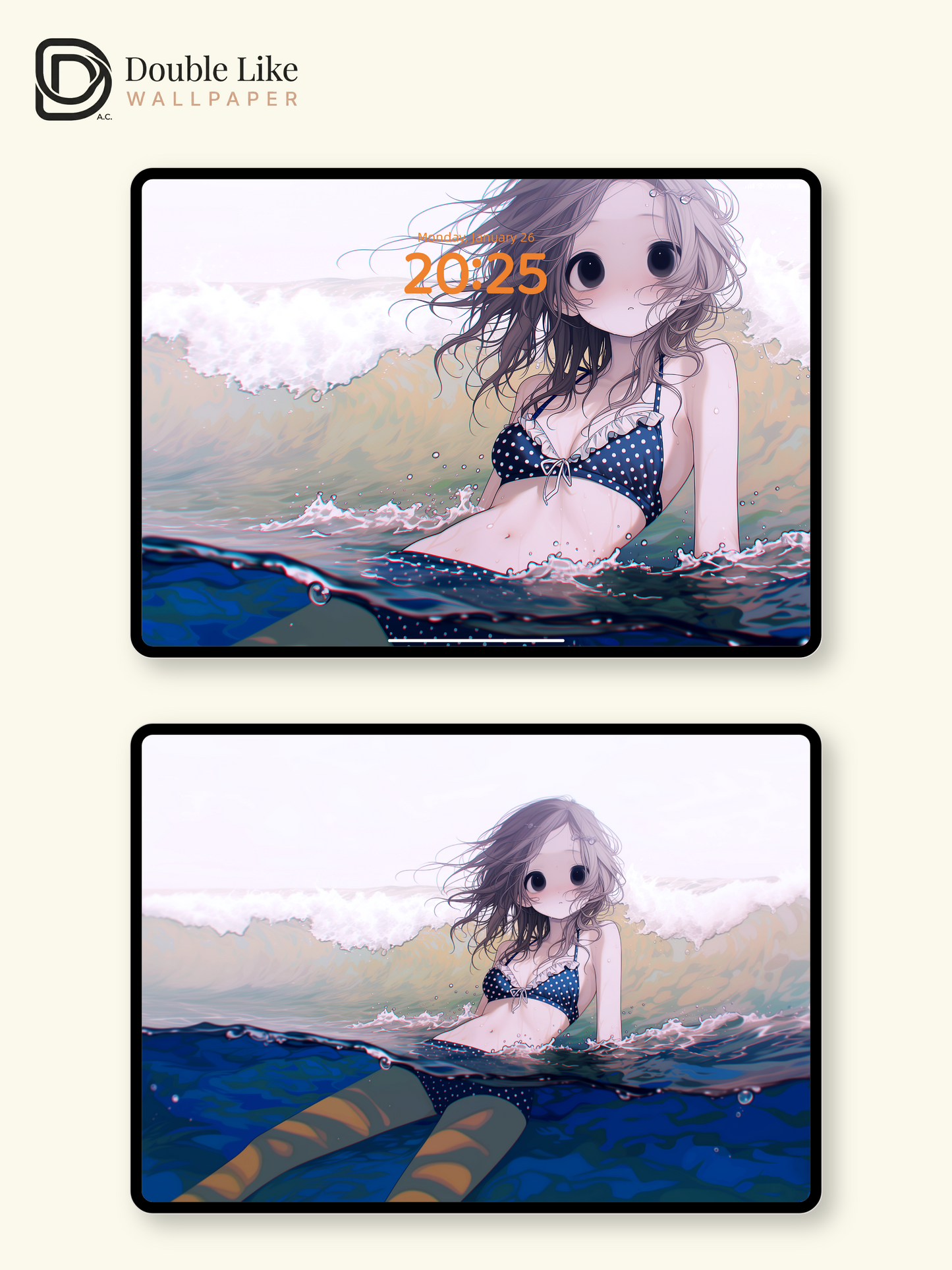 Cute Anime Beach Girl Summer Ocean Breeze Aesthetic Wallpaper Pack [#HW1469]