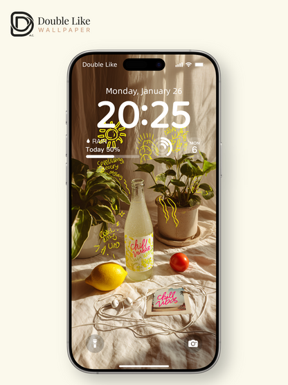 Sunlit Summer Drinks & Green Plants Aesthetic Wallpaper Pack [#JJ1389]