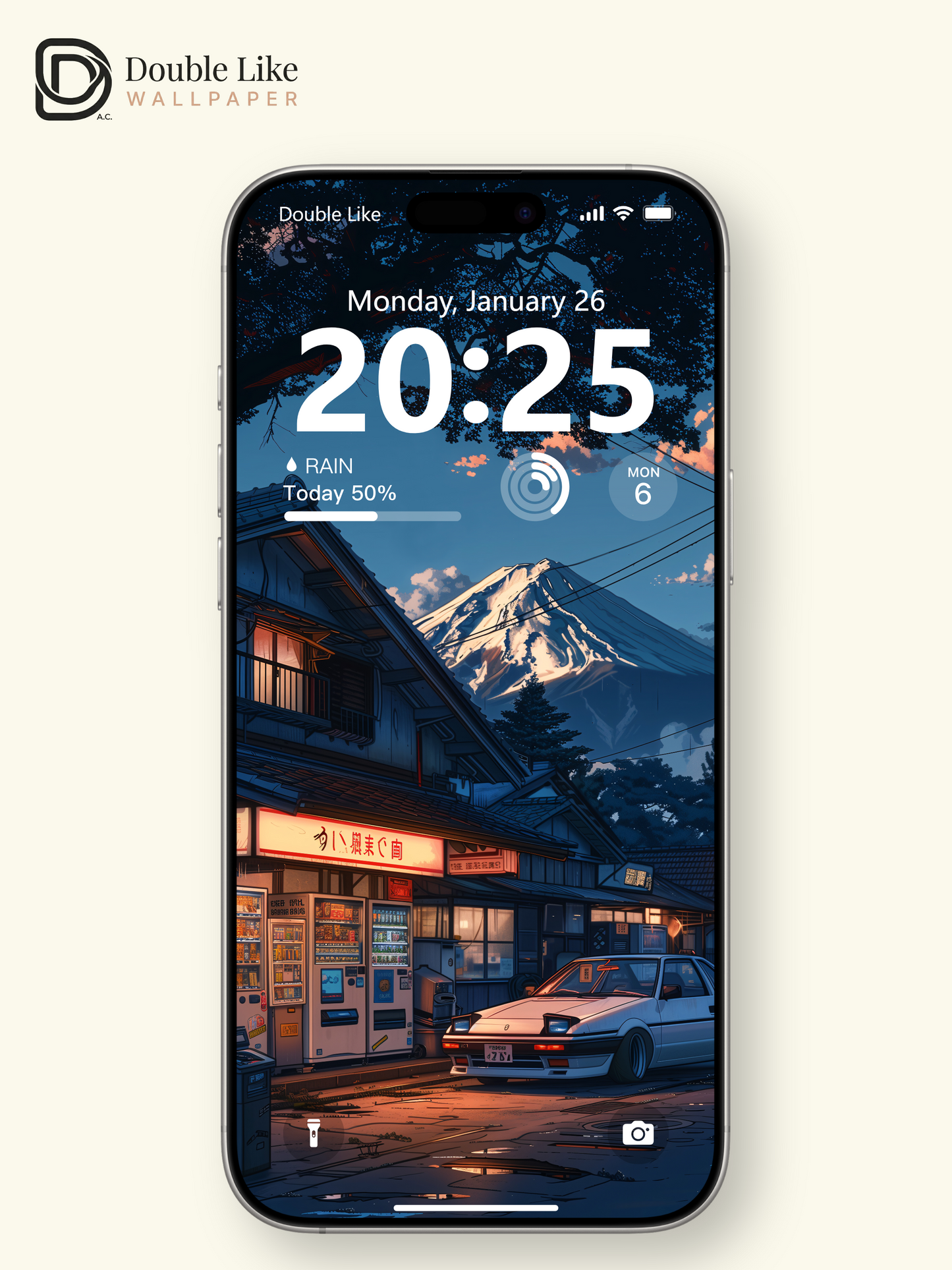 Sunset Mount Fuji Japanese Village AE86 Sports Car Anime Aesthetic Wallpaper Pack [#WGF101]