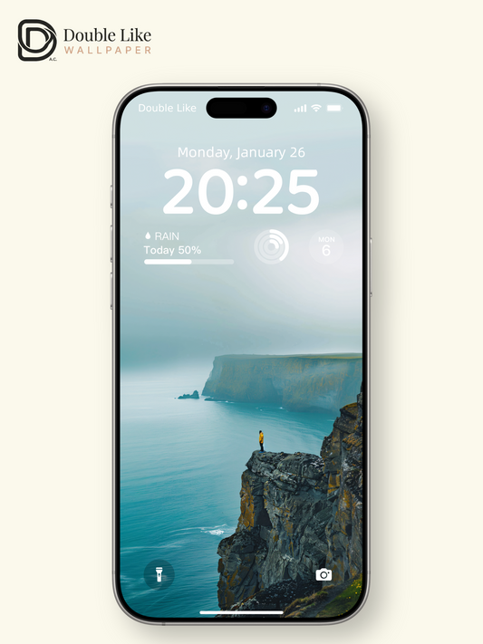 Misty Coastal Cliffs & Solitary Traveler Nature Wallpaper Pack [#JJ1414]