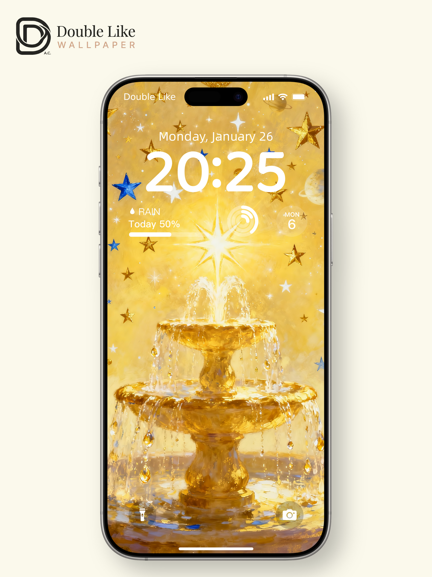 This golden wish fountain wallpaper brings you luck & money! Live wallpaper fits all phones [#HWWa007]