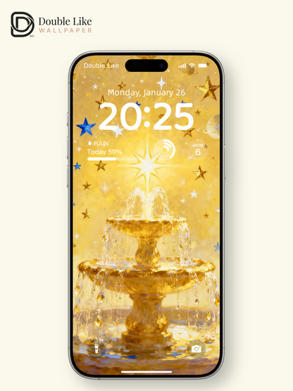 This golden wish fountain wallpaper brings you luck & money! Live wallpaper fits all phones [#HWWa007]
