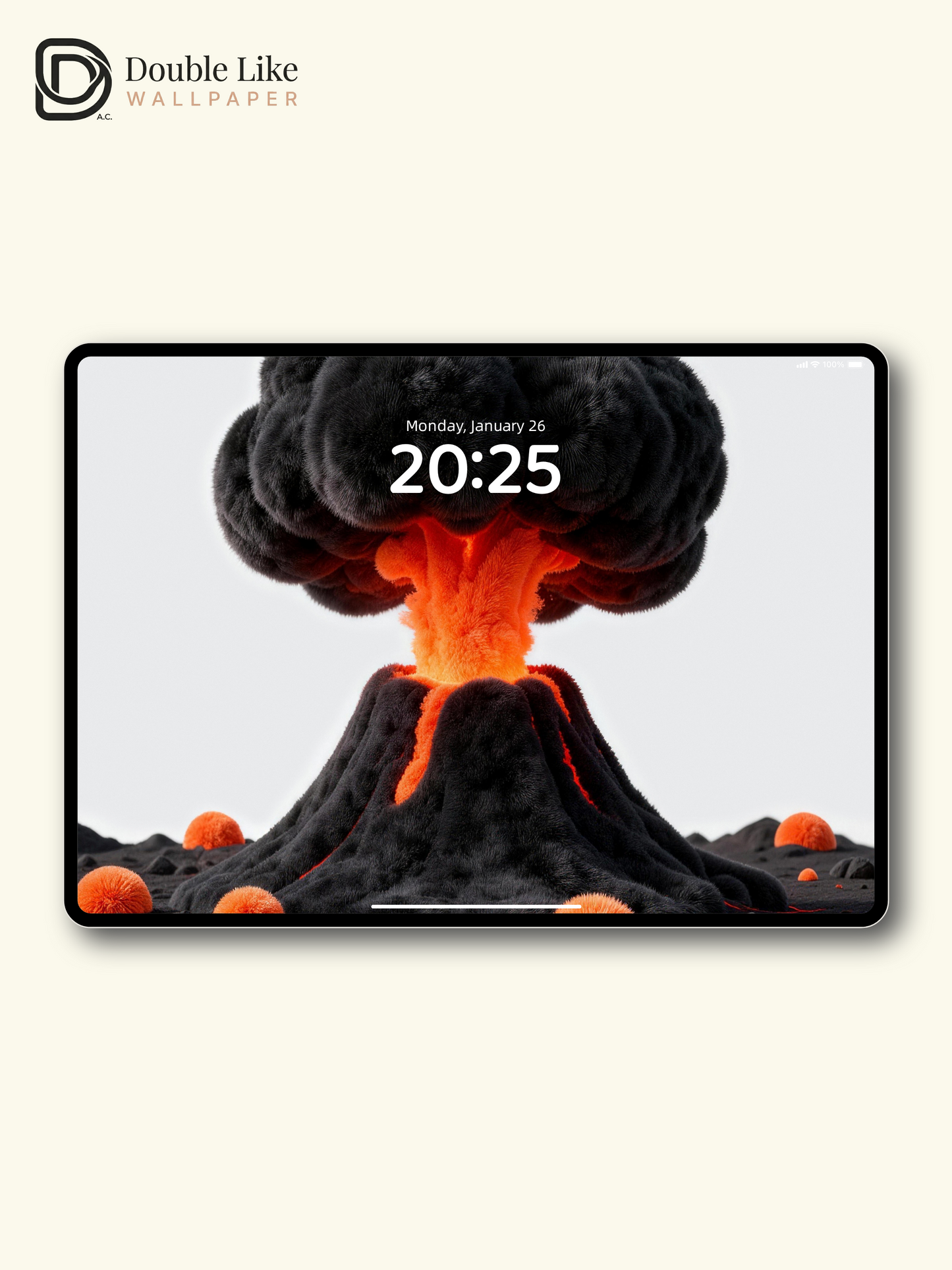 Fluffy Felt Dreamy Volcano Eruption Creative Minimal Aesthetic Illustration Wallpaper Pack [#LFHL30420]