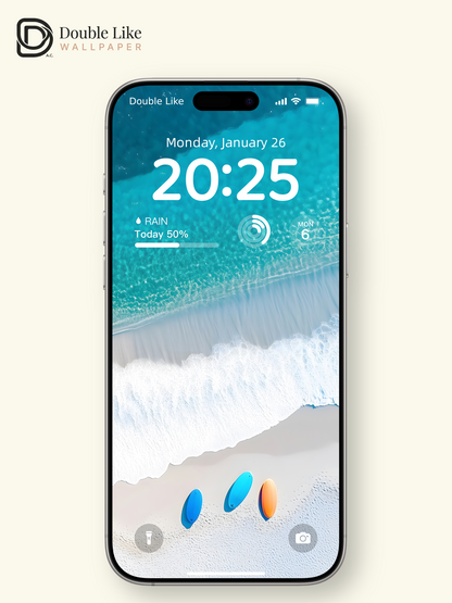 Fresh Aerial Blue Ocean White Sand Surfboards Lock Screen Wallpaper Pack [#ZJYX0435]