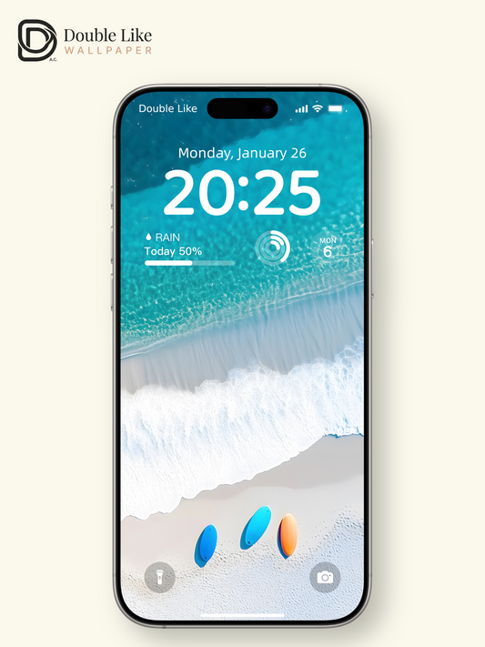 Fresh Aerial Blue Ocean White Sand Surfboards Lock Screen Wallpaper Pack [#ZJYX0435]