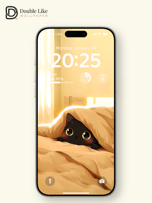Cozy Cute Black Cat Sleeping in Blanket Anime Multi Device Wallpaper Pack [#LFHL1065]