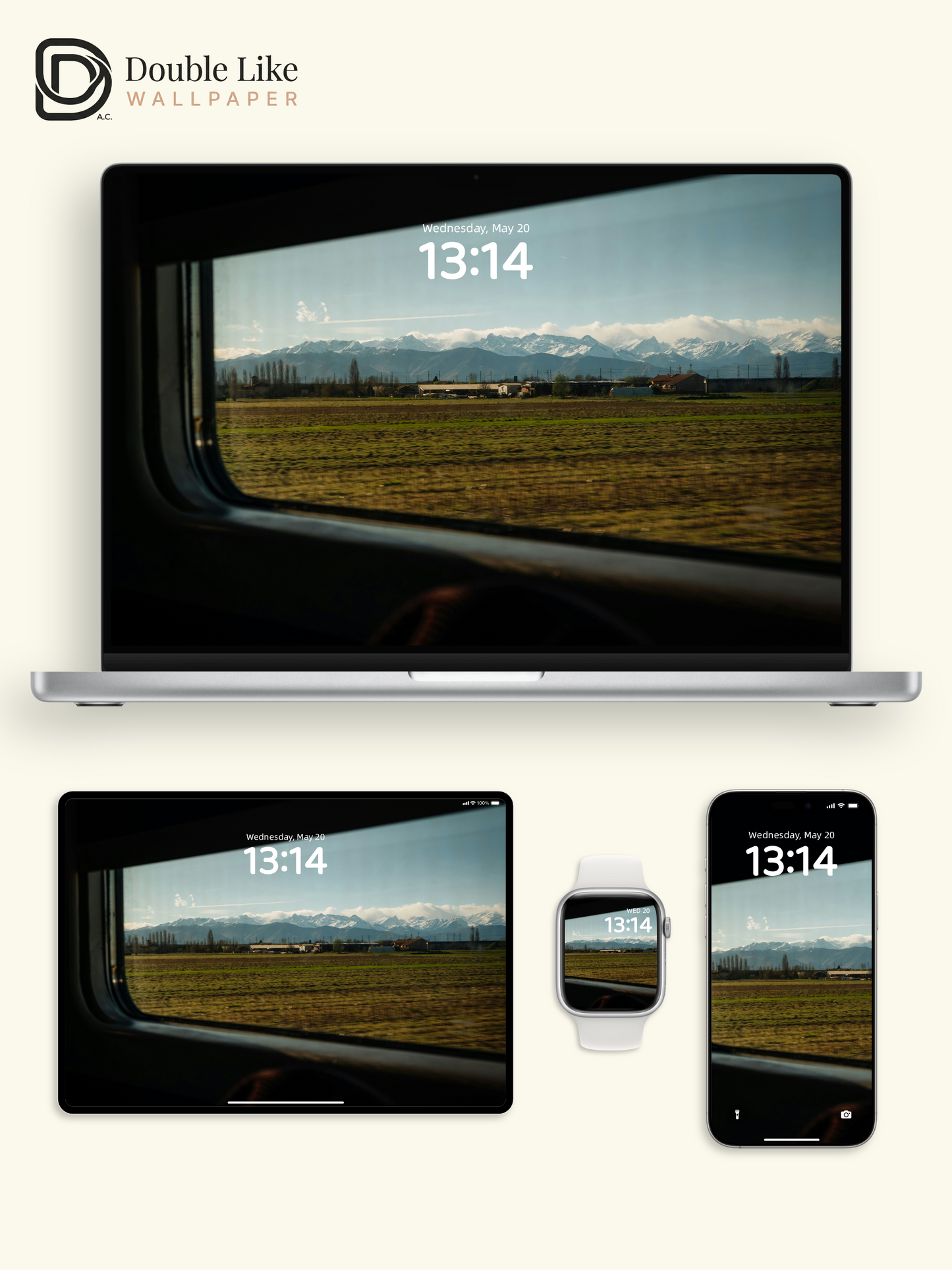 Train Window Mountain View Aesthetic Landscape Wallpaper Pack [#ZMY505]