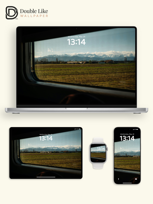 Train Window Mountain View Aesthetic Landscape Wallpaper Pack [#ZMY505]