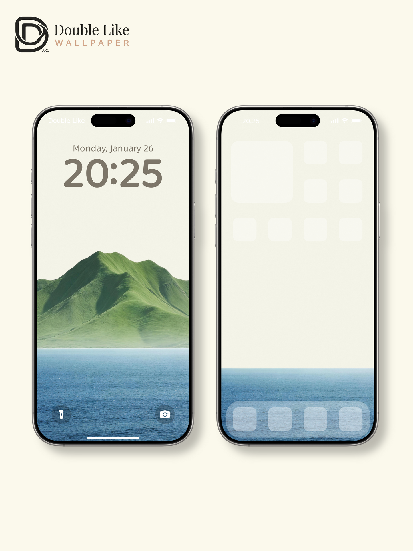 "Green Mountain, Blue Sea" Healing Landscape Wallpaper Set [#LFHL30520]