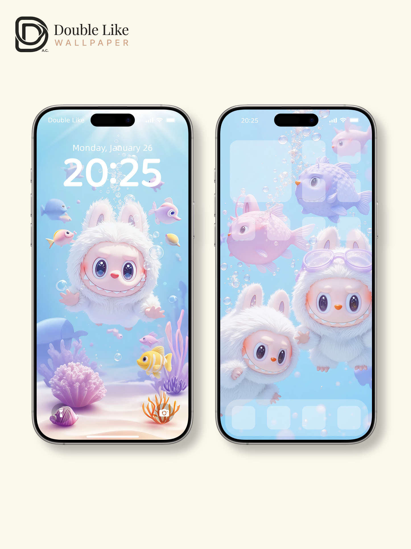 Underwater Fluffy Bubble Healing Live Wallpaper Pack [#JJ108]