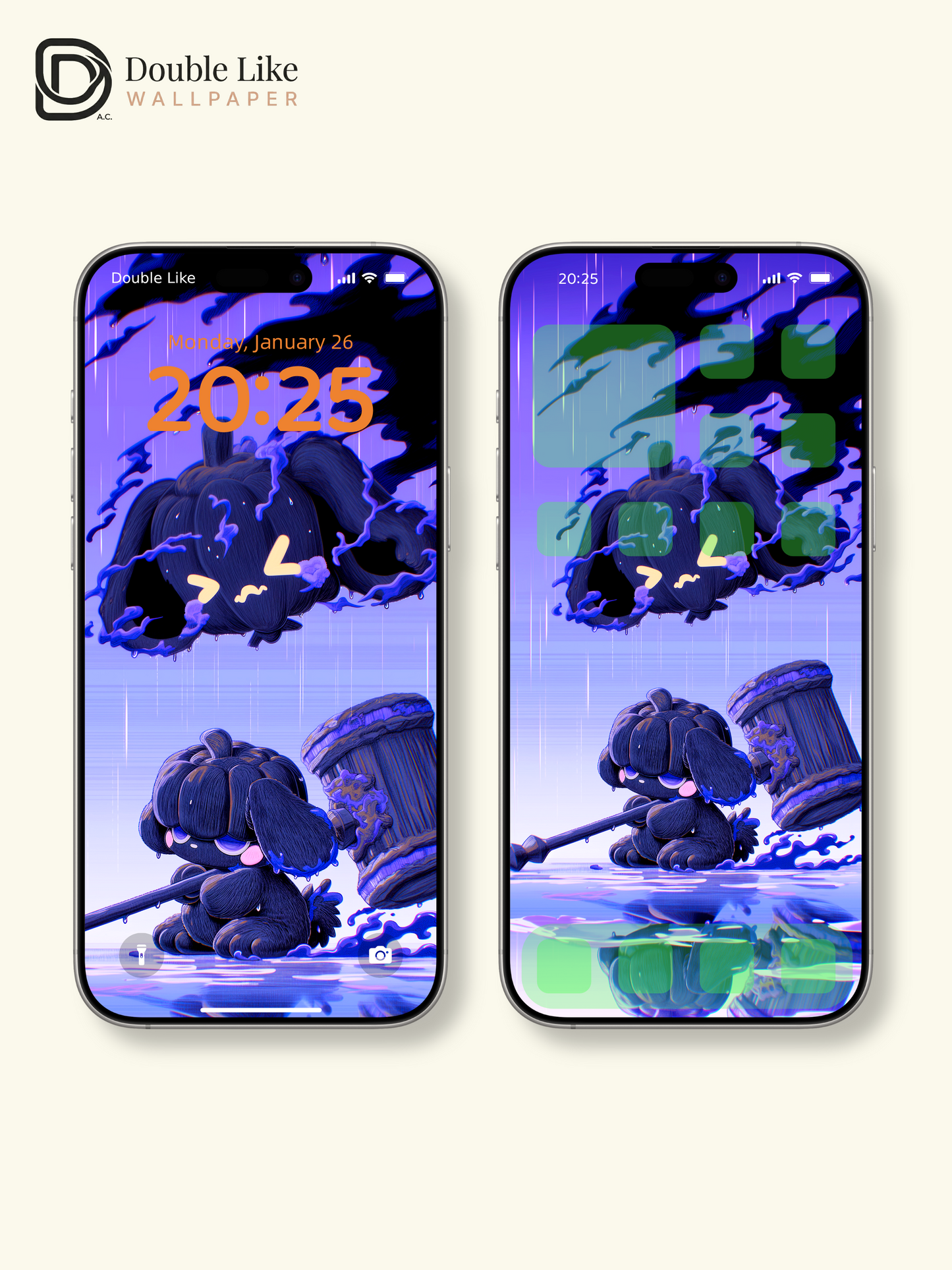 Cute Dark Pumpkin Pup Hammer Ghost Glow Aesthetic Wallpaper Pack [#HW1509]