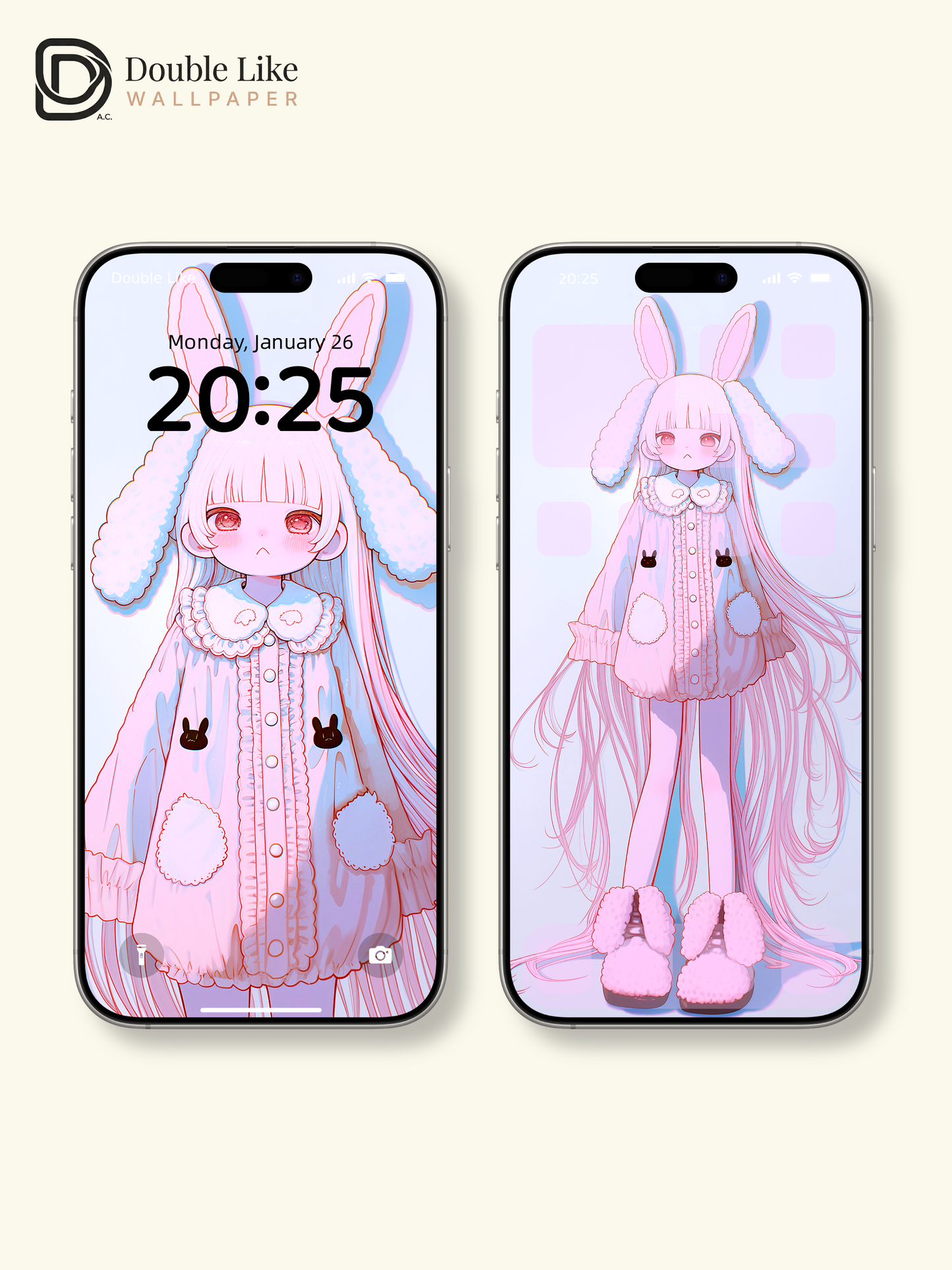 Kawaii Anime Bunny Girl Pastel Aesthetic Wallpaper Pack [#HW1478]