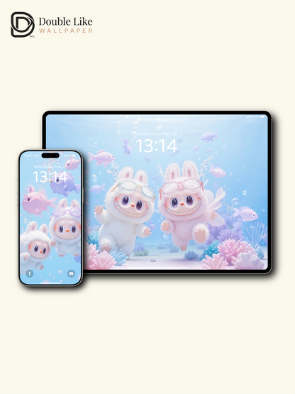 Underwater Fluffy Bubble Healing Live Wallpaper Pack [#JJ108]