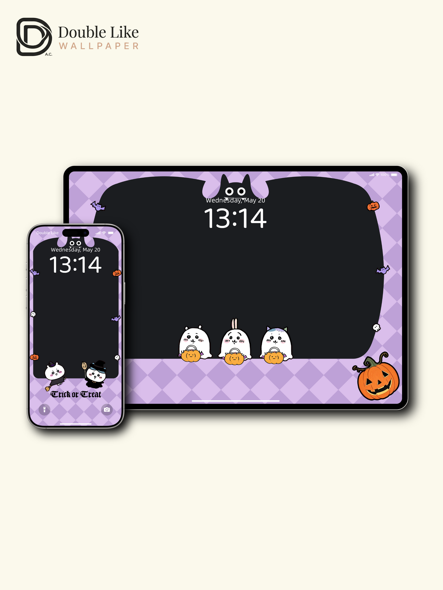 Trick or Treat – Chiikawa Halloween Cute Costume Wallpaper Set (Lock Screen + Home Screen) [#CKW292]