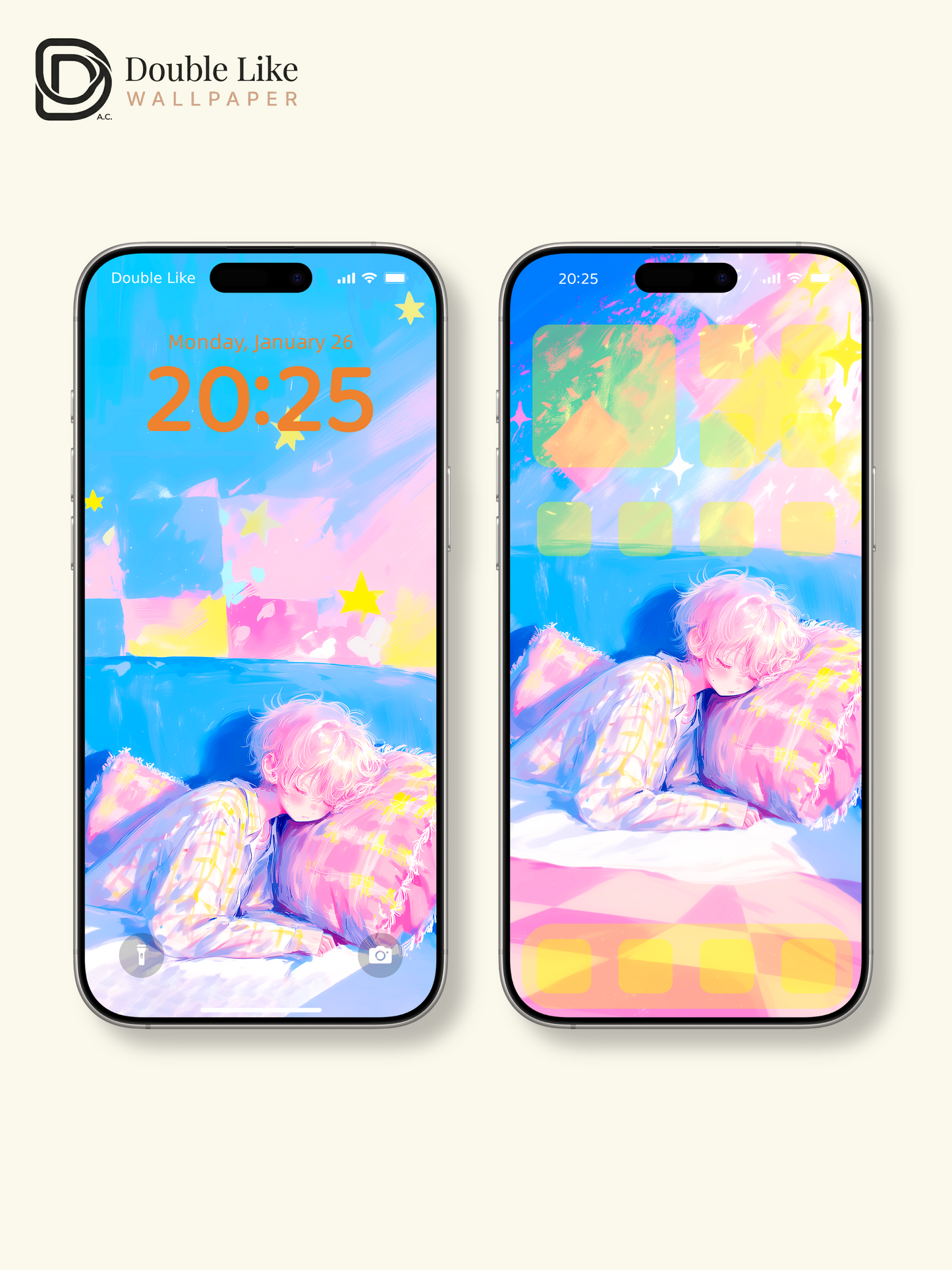 Dreamy Sleeping Anime Boy Pastel Aesthetic Digital Wallpaper Pack [#HW1464]