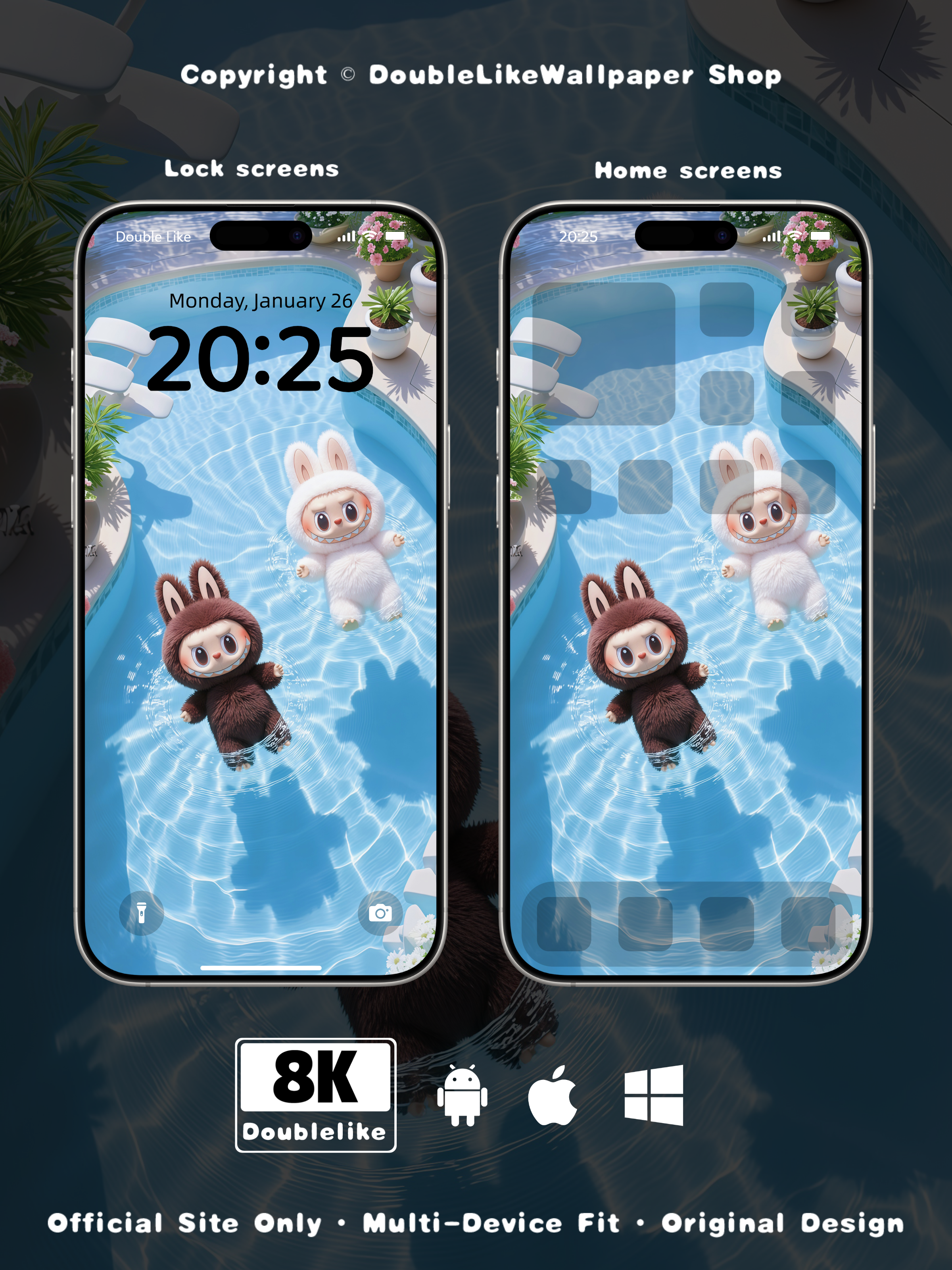 Two Dolls Floating in the Pool [#108]