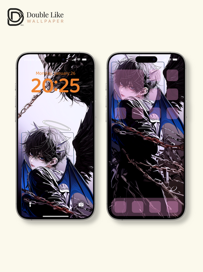 Dark Fantasy Angel & Demon Anime Couple Wallpaper Pack [#HW1525]