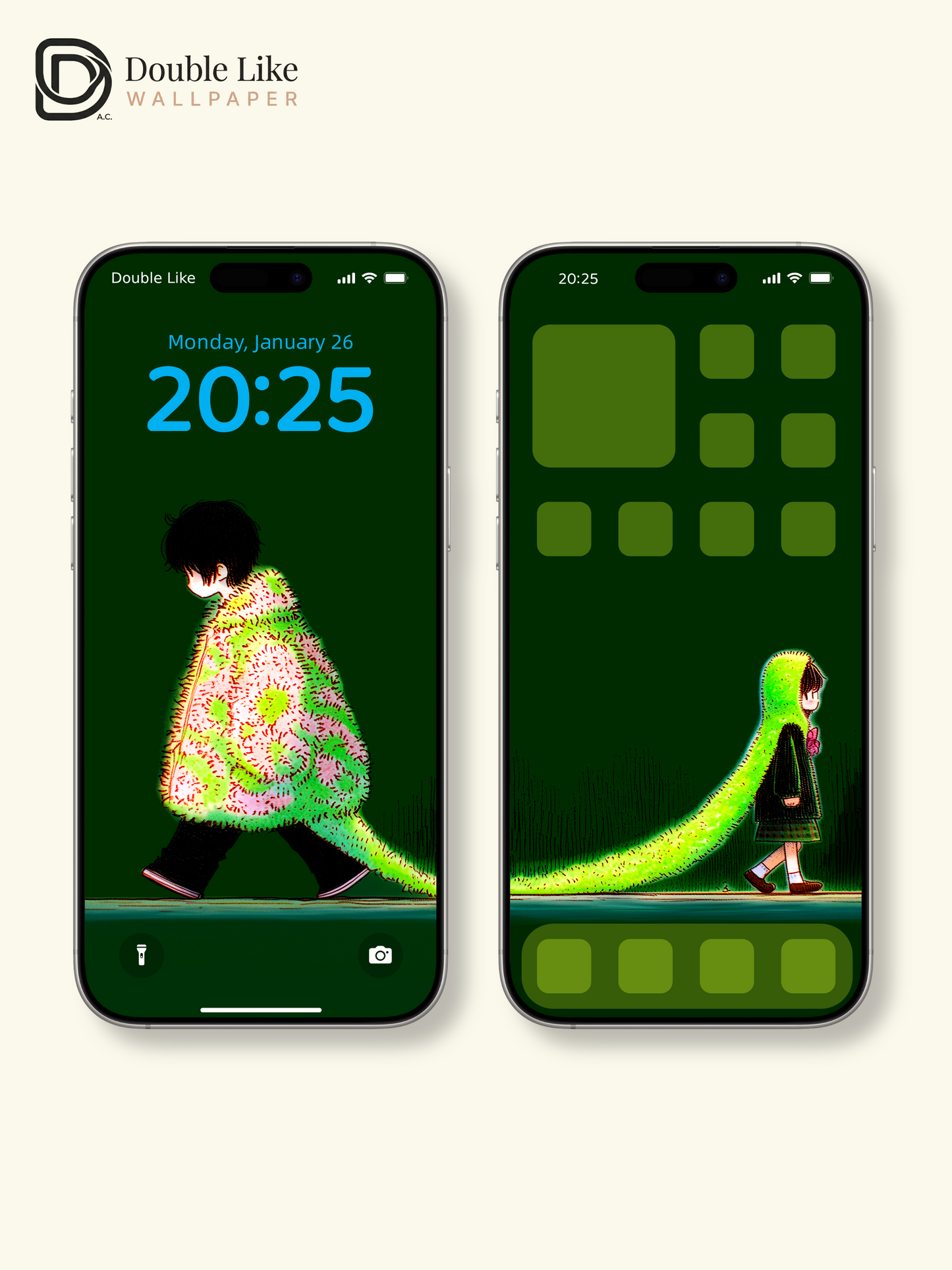 Glowing Dinosaur Character Healing Illustration Wallpaper Pack [#GG1407]