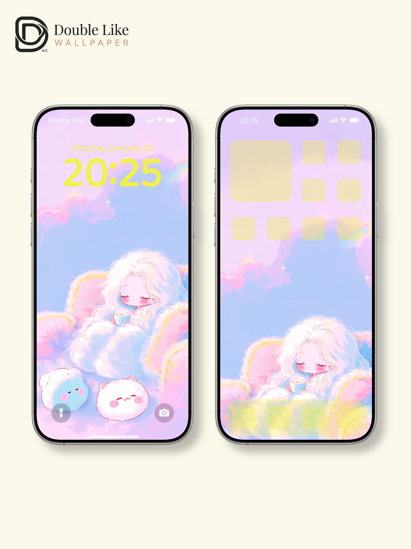 Cute Sleeping Anime Girl Cozy Pastel Dreamy Aesthetic Wallpaper Pack [#HW1497]