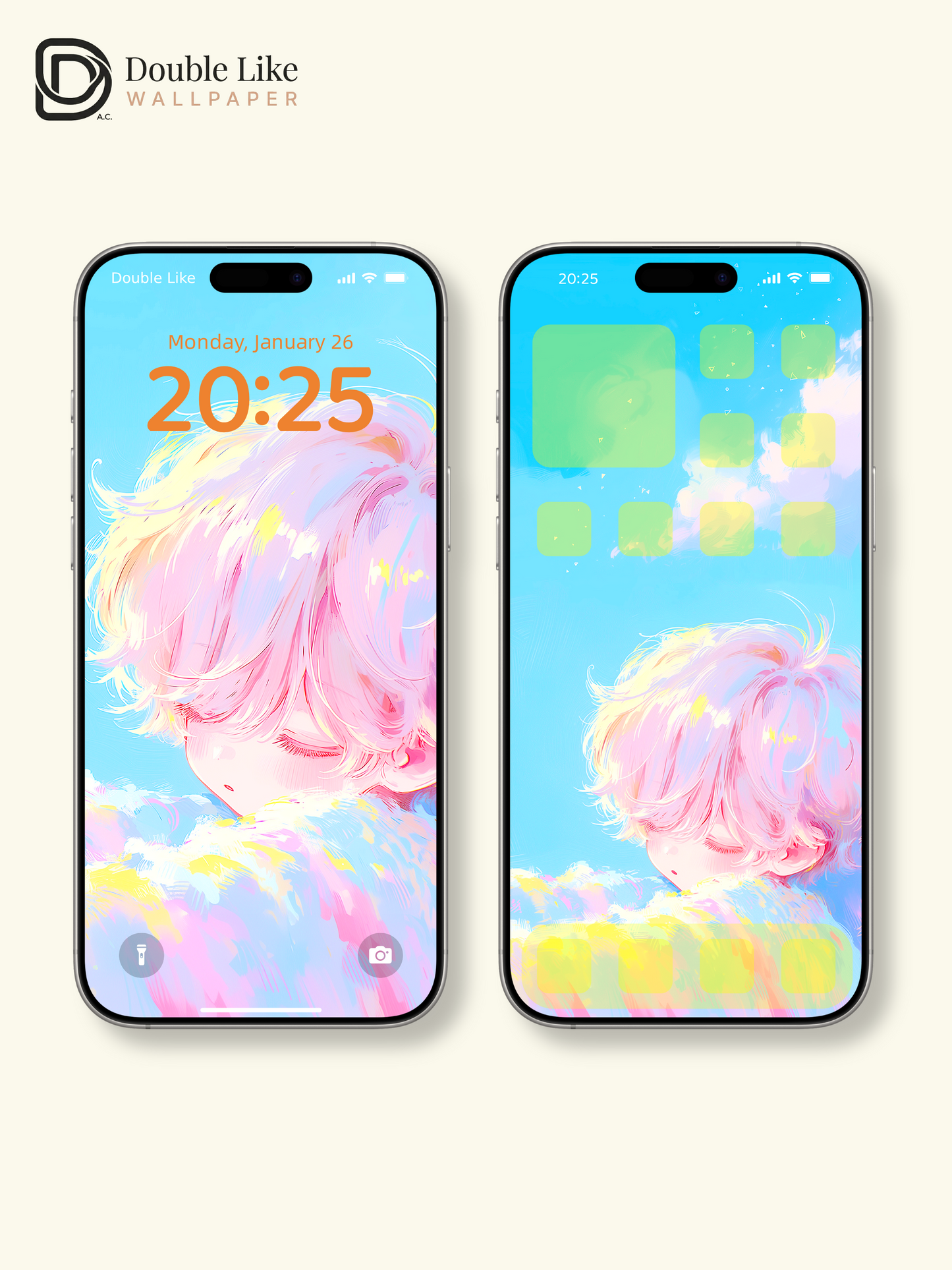 Pastel Cloud Sleeping Anime Boy Aesthetic Digital Wallpaper Pack [#HW1463]