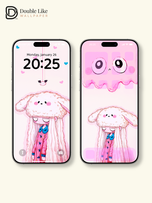 Kawaii Sad Anime Girl Fluffy Sheep Beanie Wallpaper [#HW1472]