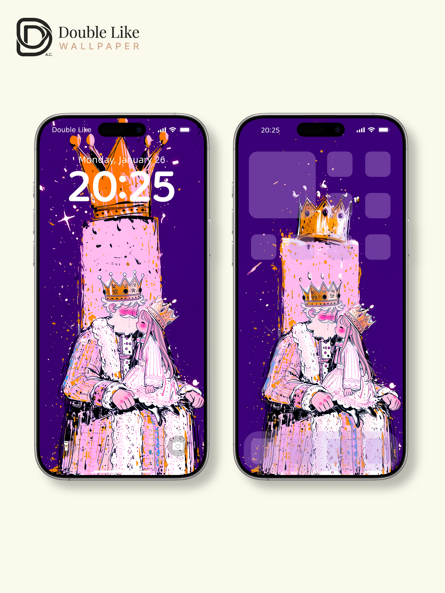 Royal King Princess Illustration Sweet Wallpaper [#HW1458]