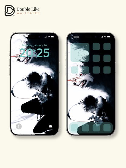 Dark Anime Wolf Mask Warrior Assassin Manga Aesthetic Wallpaper Pack [#HW1492]