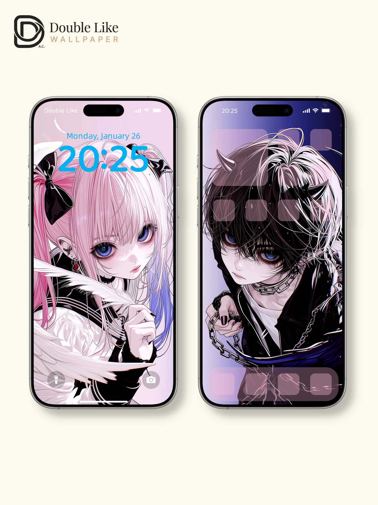 Dark Fantasy Angel & Demon Couple Wallpaper Pack [#HW1524]