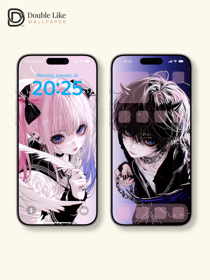 Dark Fantasy Angel & Demon Couple Wallpaper Pack [#HW1524]