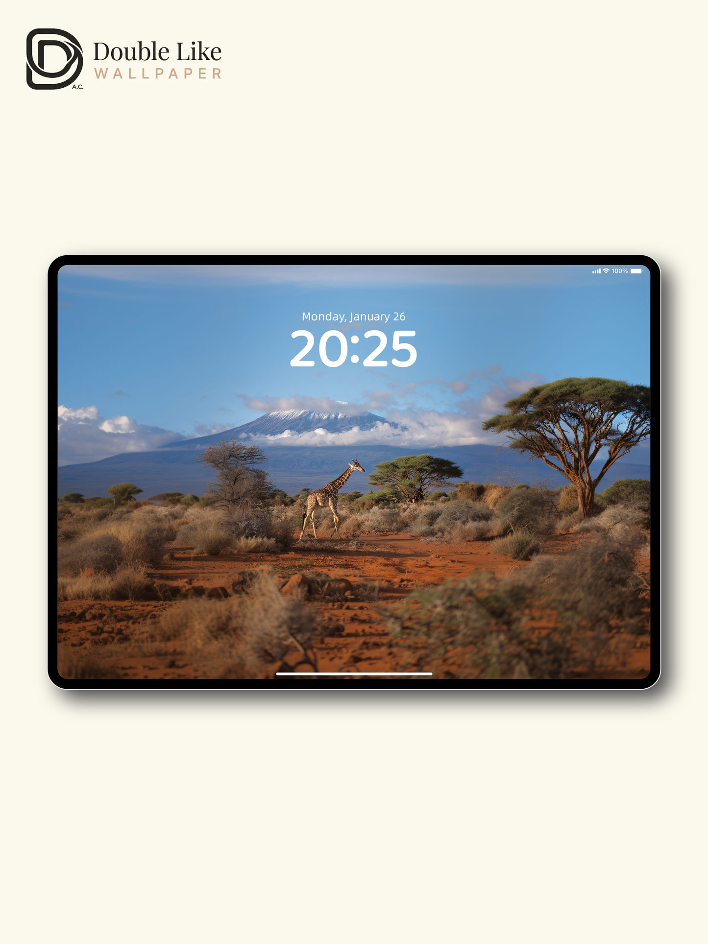 African Savanna Giraffe & Mount Kilimanjaro Nature Aesthetic Wallpaper Pack [#JJ1387]