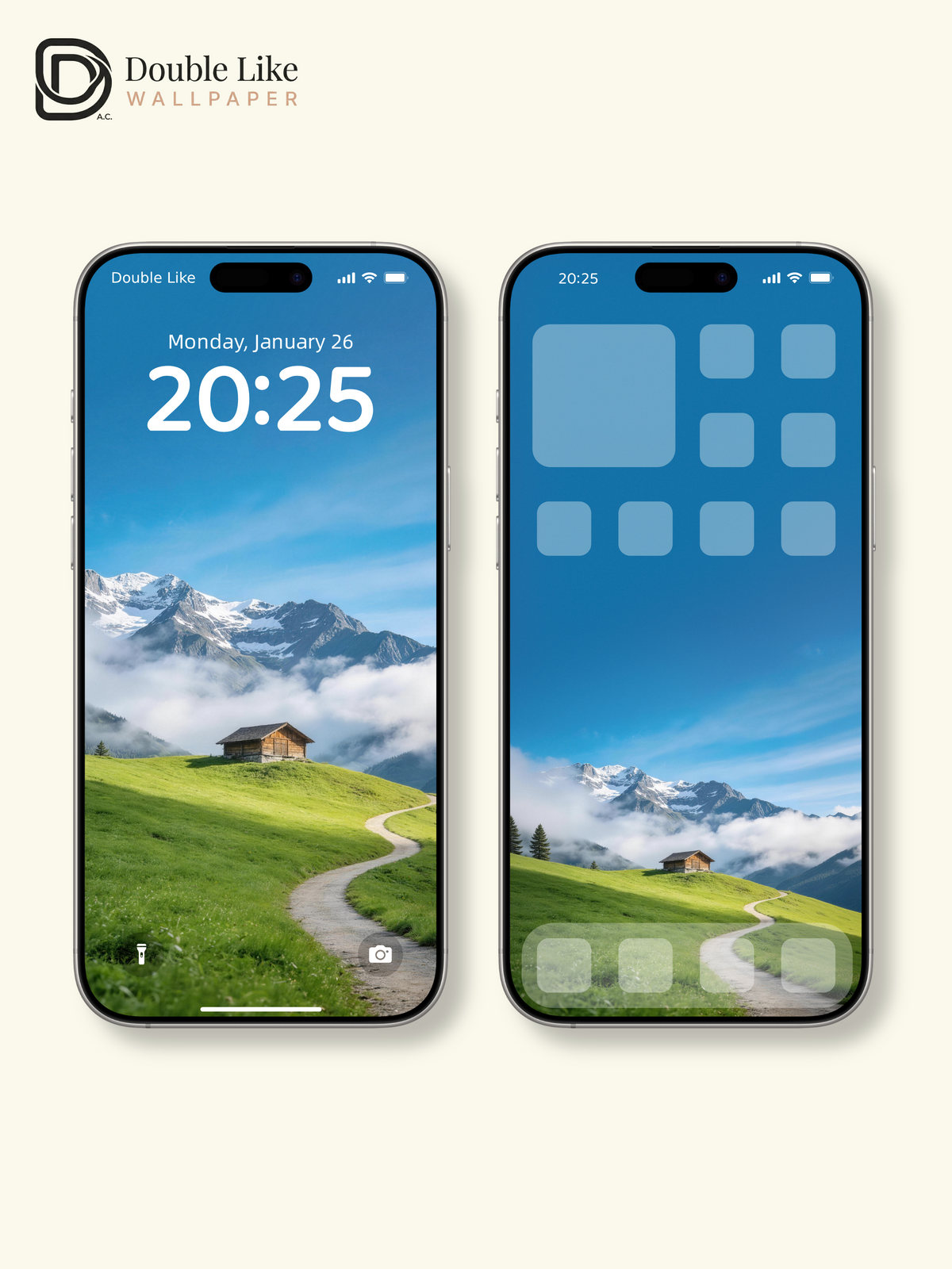 Alpine Meadow Cottage & Snowy Mountain Trail Aesthetic Wallpaper Pack [#JJ230916]
