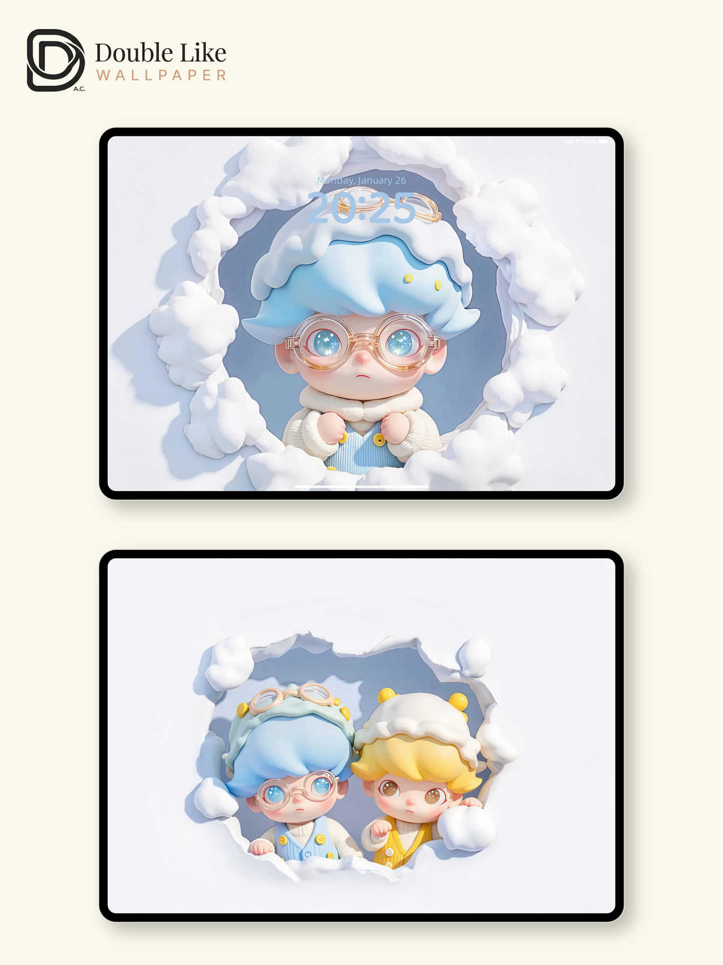 Little Cloud Companions | Healing Cute IP Wallpaper [#JJ97]