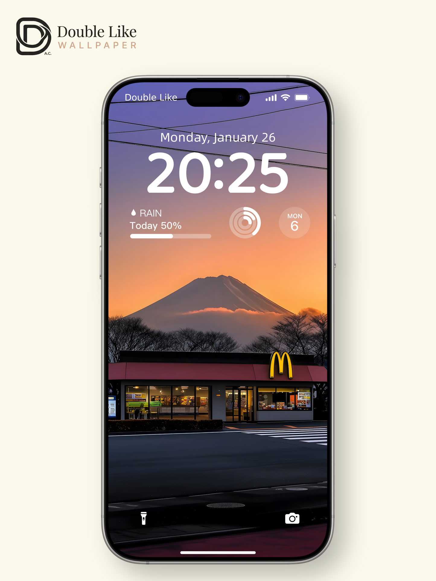 McDonald's Mount Fuji Sunset Street Aesthetic Digital Art Wallpaper Pack [#ZJYX0470]
