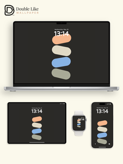 Minimalist Stacked Pastel Capsules Dark Background Aesthetic Wallpaper Pack [#ZMY532]