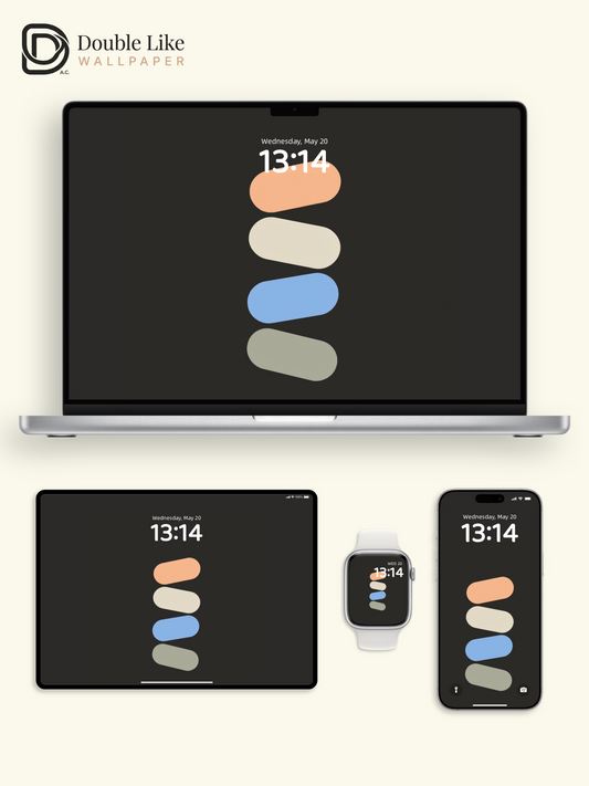 Minimalist Stacked Pastel Capsules Dark Background Aesthetic Wallpaper Pack [#ZMY532]
