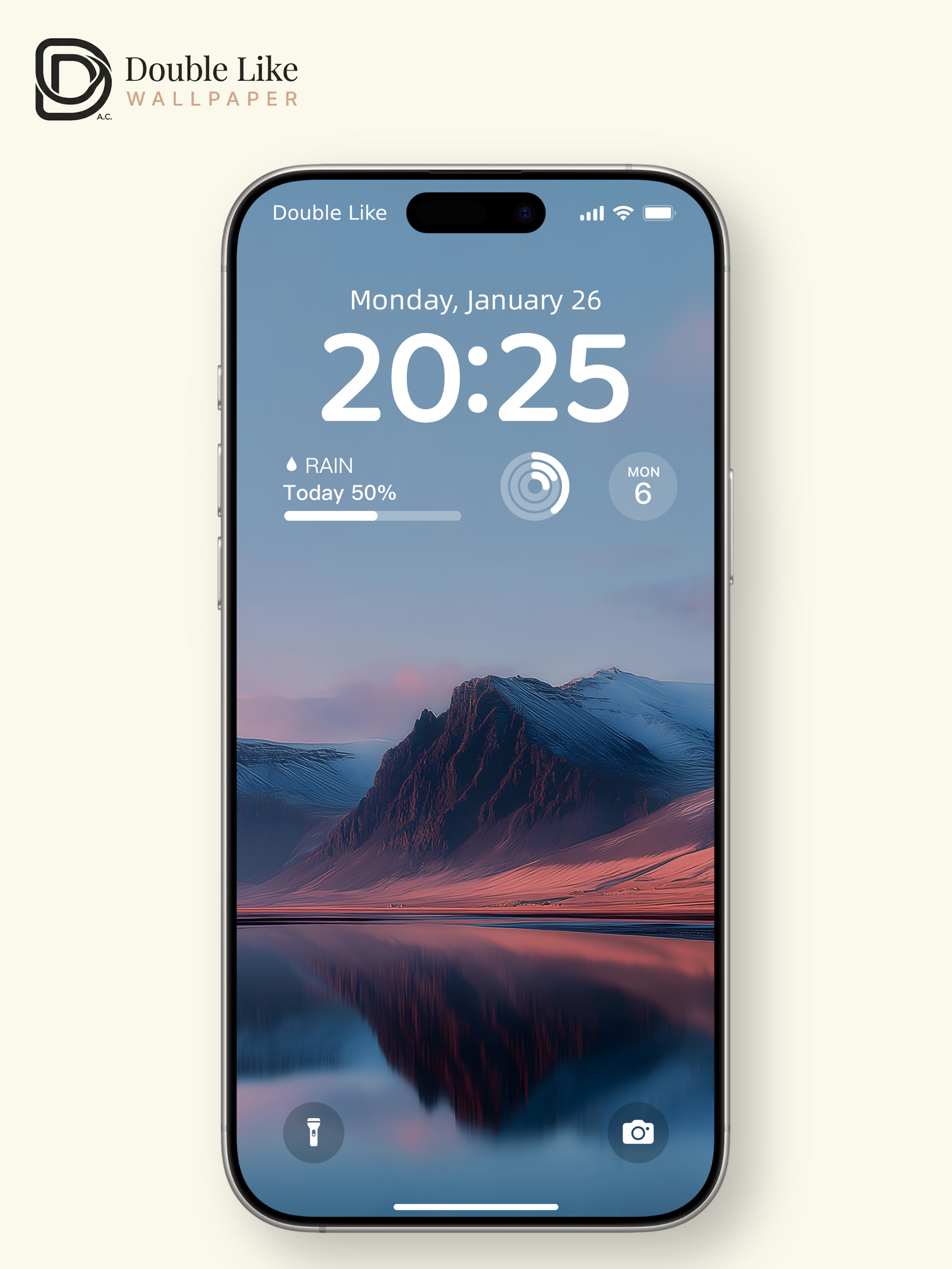 Pink Sky Snow Mountain Lake Reflection Wallpaper [#ZJYX0801]