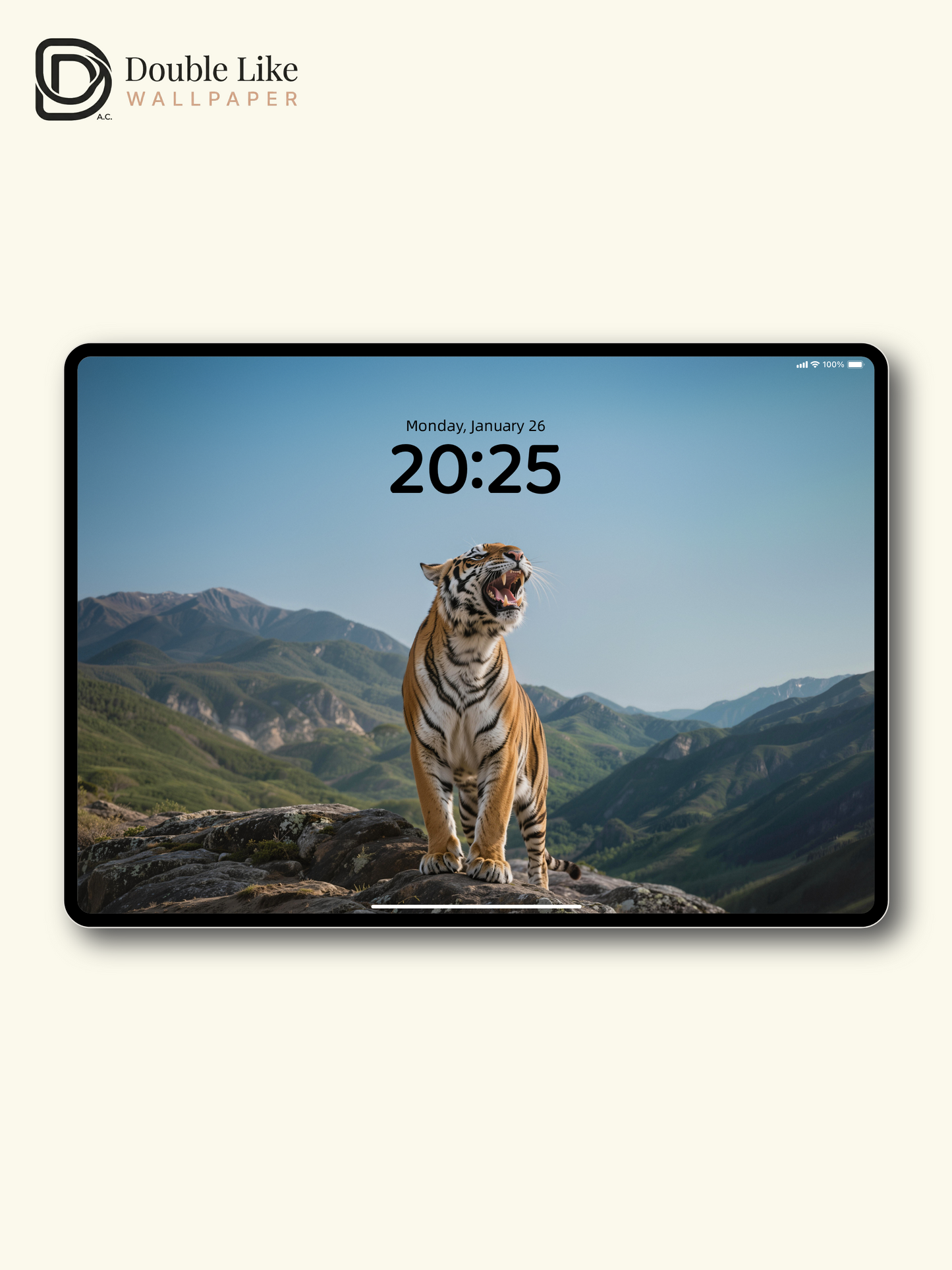 Tiger On Mountain Peak Inspirational Landscape Wallpaper Pack [#LFHL30505]
