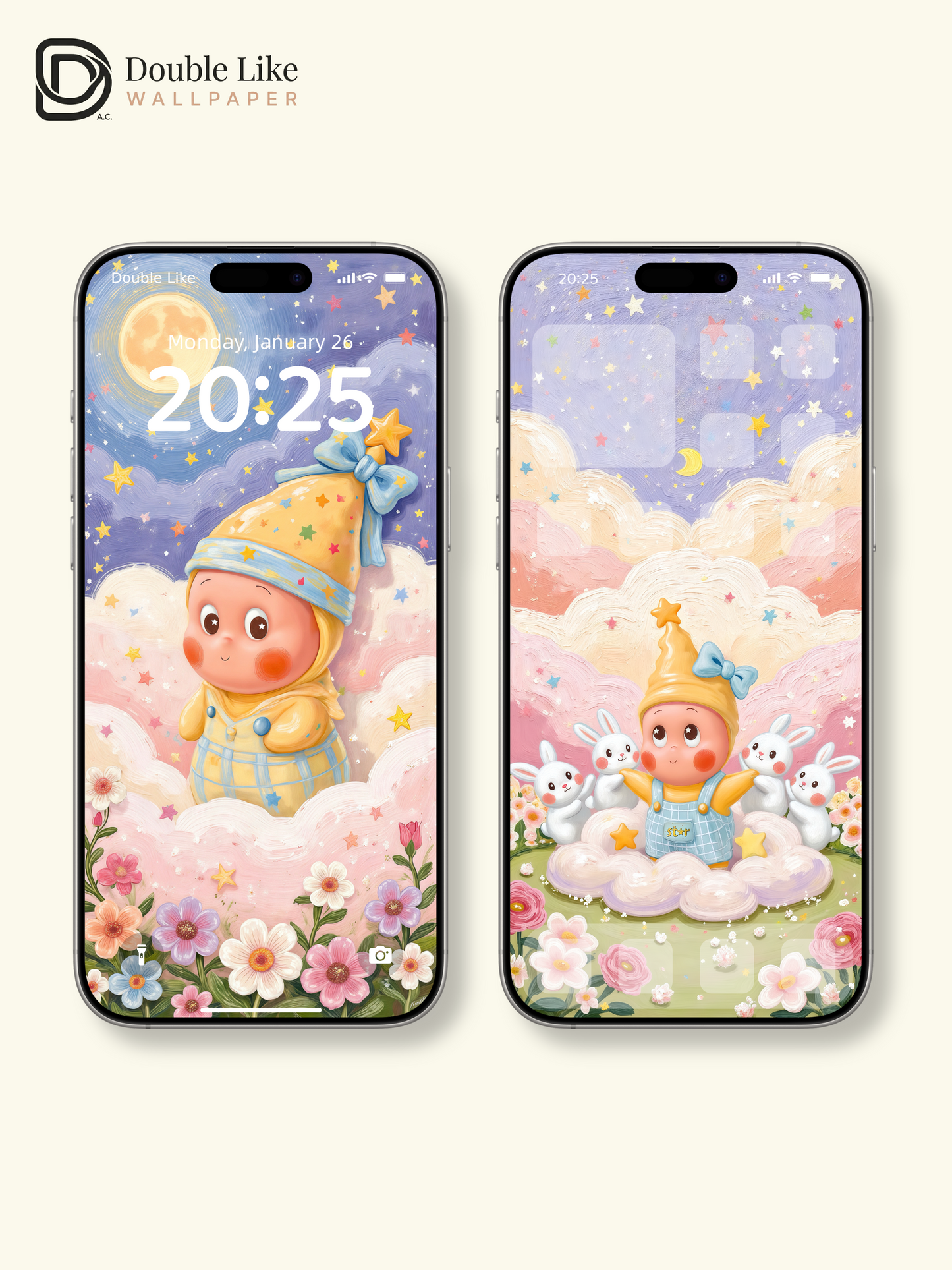 Star & Moon Fairy Tale · Cloud Dream Wallpaper Set” (Phone + Tablet + All Devices) [#JJ181]