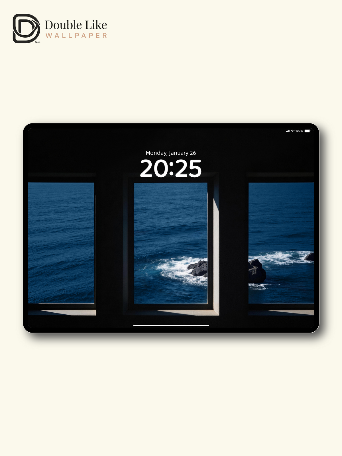Minimalist Ocean Window View & Blue Sea Aesthetic Wallpaper Pack [#JJ230803]