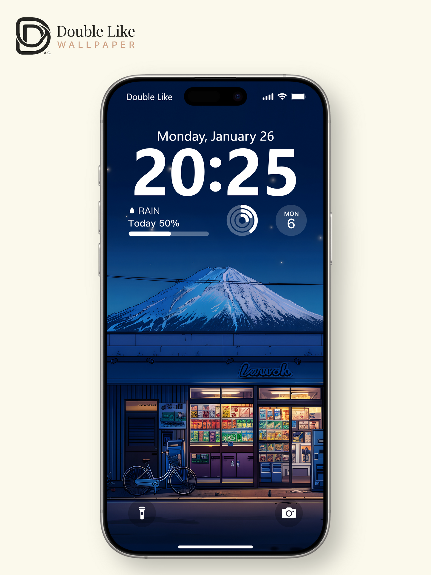 Starry Night Mount Fuji Japanese Store Anime Cozy Aesthetic Wallpaper Pack [#WGF094]